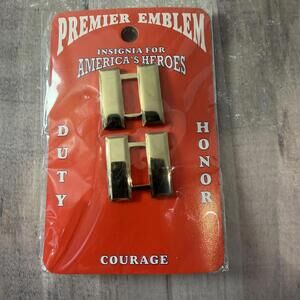 Premier Emblem NOS Captain Bars Gold Clutch Back Pin Set P902 Uniform Insignia